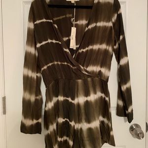Love Stitch from Lulus Olive green tie-dye romper